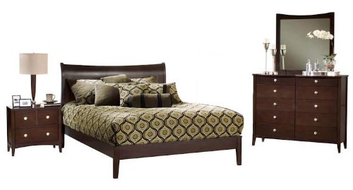 Tiburon Bentwood Platform 4 Piece Bedroom Set with King Sized Bed
