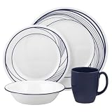 Corelle Vive 16-Piece Set, Service for 4, includes 4 each 10-3/4-inchDinner Plates, 8-1/2-inch Luncheon Plates, 18-ounce Soup/Cereal Bowls,11-ounce Stoneware Mugs, Flo
