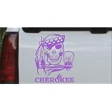 6in X 4.9in Purple -- Cherokee Indian Skull Skulls Car Window Wall Laptop Decal... by Rad Dezigns