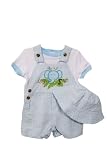 BT Kids Baby Boys 3 pc cotton overalls set (6-9 mo)