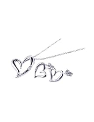 Nickel Free Sterling Silver Pendant & Earring Sets Open Heart Set