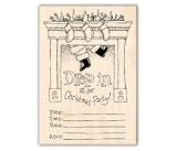 Inkadinkado Mounted Stamp CHRISTMAS PARTY INVITATION
