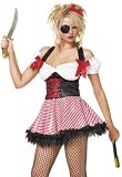 Sexy Halloween Costume Female Lady Pirate Wench Swashbuckler Buccaneer Girl Corset Dress Outfit