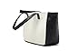 Caixia Women's Faux Leather Black White Splicing Tote Bag Small Size