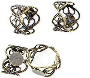 10 Pieces jewelry making ring blanks H82906 Ring Setting Cabochon Frame Findings Supplies Wholesale Ancient Fashion Bulk