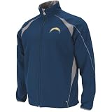 NFL Men's San Diego Chargers Determination II Long Sleeve Lightweight Performance Full Zip Jacket (Athletic Navy/Storm Gray, X-Large)