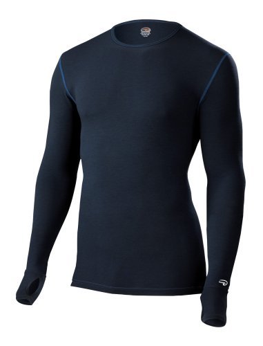 Duofold Mens Dri-Release Wool Mid Weight Single-Layer Thermal Tagless Crew, Black, X-Large