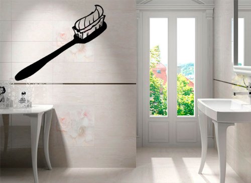 Tooth Brush Paste Kids Children Bathroom Mural Wall Art Decor Vinyl Sticker z744