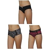 3 PACK: Ladies Marilyn Monroe Sexy Stretch Hipster Brief Panties Underwear / Knickers - Multicolor