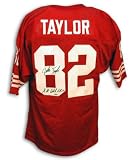 Autographed John Taylor 49ers Red Throwback Jersey With Sb Xxiii Gw Catch Inscription