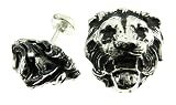 3D Pewter Royal Lion Cufflinks w/Mushroom Back & Gift Box