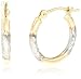 14k Two-Tone White and Yellow Gold Hoop Earrings