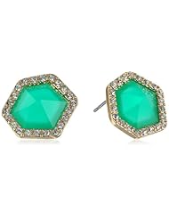Hexagon and Pyramid Rhinestone Earrings