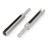 uxcell 　六角ナットドライバー 　ドライバービット　スロット　8mm　メタル製　グレー　2本入り