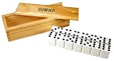 Double 6 Dominoes in Wooden Box - 28 tiles
