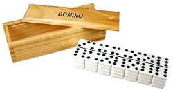 Double 9 Tournament Size Dominoes w/spinners in Wooden Box - 55 tournament size tiles