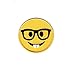 Smiley Face Emoji Nerd with Glasses - Iron on Applique - Embroidered Patch