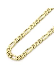 14K Gold 4mm Italian Florentine Figaro Chain Necklaces ( Available Length 16", 18", 20", 22", 24")