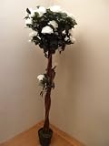 from HomeAndGarden.UK Artificial Tree - 4 White Artificial Rose Tree - 1.2m Artificial Plant In A Pot