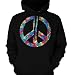 Neon Tie-dye Peace Sign Mens Sweathirt, Funky Trendy Hot Neon Peace Sign Pullover Hoodie