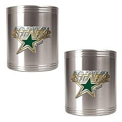 Dallas Stars NHL 2pc Stainless Steel Can Holder Set- Primary Logo by Great American Products