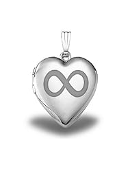 Sterling Silver Sweetheart "Infinity" Heart Locket 3/4 inch x 3/4 inch