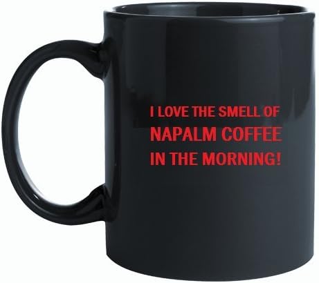 Napalm Coffee Ceramic Coffee Mug, 11 Ounce, Black Gloss Finish
