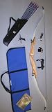 Archery Recurve Bow with wood handle Kit 1 - Adult - 66 bow - right hand (pull string with right hand)