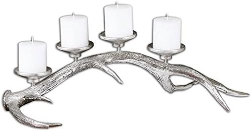 Antler Candle Holder, 8"Hx26"Wx11"D, SILVER