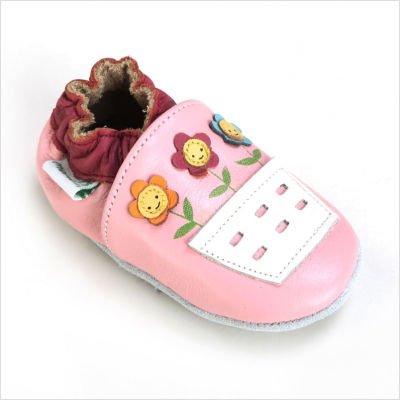 Soft Sole Baby Shoe in Flower Pot Pink Color: Rose, Size: 2