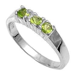 Sterling Silver Baby Ring with Peridot CZ - Sizes: 1-4
