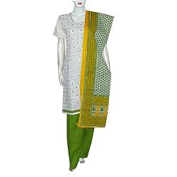 Women Salwar Kameez Cotton Embroidered Dress Size S (slk401)