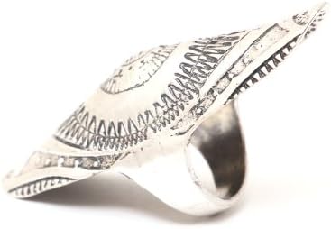 Tribal Armor Ring Full Finger Etched Silver Tone RC21 Knuckle Plate Fashion Jewelry