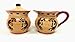 ACK Western Kokopelli Hand Painted Ceramic Creamer & Sugar Set, Sugar Bowl with Lid