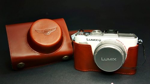 Leather Case for Panasonic Lumix LX5 Camera Brown