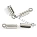 50 Surgical Stainless Steel Fold Over Crimp Bead End Tip Cord Findings W/Loop
