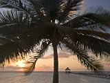 Pier at Sueno Del Mar, Ambergris Cay at Sunset Photographic Poster Print, 18x24