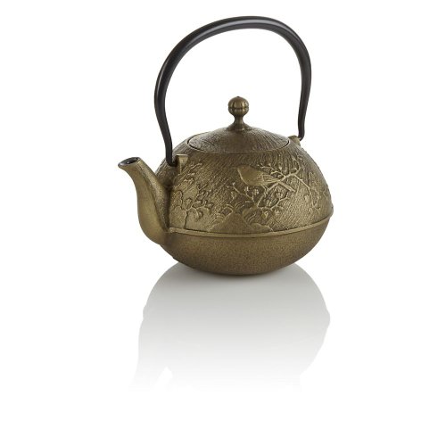 Teavana Maromi Bird Gold Cast Iron Teapot