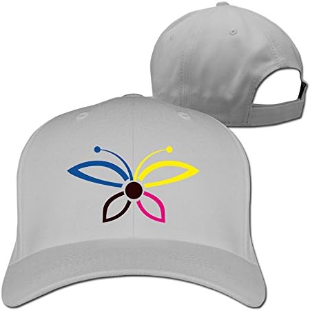 Women's Navy Sweet Butterfly Adjustable Flaxfit Fitted Hat Trucker Cap Ash