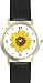 Sun Flower or Sunflower - WATCHBUDDY&reg; DELUXE TWO-TONE THEME WATCH - Arabic Numbers - Black Leather Strap-Women's Size-Small