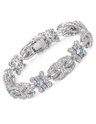 Genuine Morne Rouge (TM) Bracelet. 6.70 Ctw Aquamarine Sterling Silver Bracelet - Material/Stone: Aquamarine. 27.4 grams in weight and 8 inches in length. 100% Satisfaction Guaranteed.