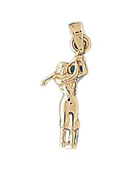 Dazzlers Solid 14k Gold Golfer Charm Pendant Available in three colors from jewelsberry (weights: 0.9 grams only)