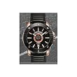 Harley-Davidson&reg; Bulova Black dial watch. Two-tone stainless steel case, Rose-gold and black. Luminous. WR50m/165ft. 78B115