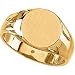 10K Yellow Gold Men's Signet Ring With Brush Finished Top