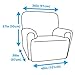 Maytex Reeves Stretch 4 - Piece Recliner Arm Chair Furniture Cover/Slipcover with Side Pocket, Dark Sage Green