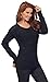 Women's Casual Scoop Neck Long Sleeve Heathered Cashmerlon Sweater
