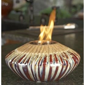 Napa Firelite Sunset, Red Glazed Ceramic, 4-1 2-Inch Tall by 9-Inch Diameter by Outdoor Torches