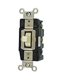 Leviton 1288-I 30-Amp 120/277-Volt Toggle Double-Pole AC Quiet Switch, Ivory by Leviton