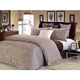 Cotton yarn-dyed Jacquard Satin 3-piece King-size Duvet Cover Set