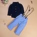 FEITONG 1Set Kids Baby Boys Long Sleeve T-Shirt Tops+Braces+ Long Pants (4T / 4Years)